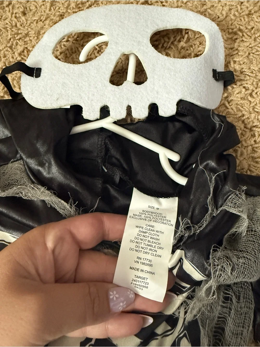 Girls Skeleton Halloween Costume M NWT